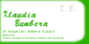 klaudia bumbera business card